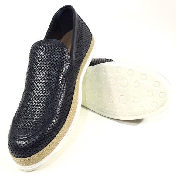 PRINCIPE DI BOLOGNA 🇮🇹 MEN'S BLUE SOFT LEAHER SUMMER FLAT LOAFERS - Picture 7 of 7